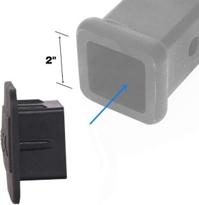 Tapa de enganche de remolque de 2″ Tubo receptor negro Tapón de enganche de remolque #XS00019