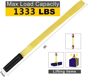 Dây đeo web có đai nâng 4.000LBS 1 inch x8FT/Đầu bảo vệ chống mài mòn #XS16018