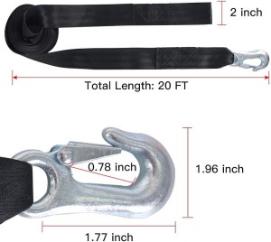 2,000LBS 2″ x 20FT Marine Winch Strap Replacement, Loop End สำหรับเรือ #XS16036