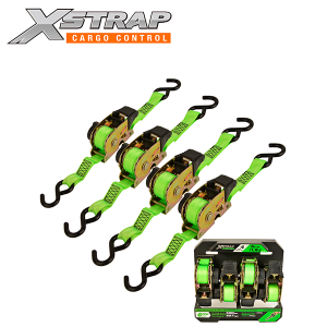 Xstrap 1,500LBS 1″ 6FT Retractable Ratchet Tie Down Straps with Hooks