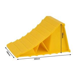 Calço de roda padrão de plástico amarelo resistente #XS00003