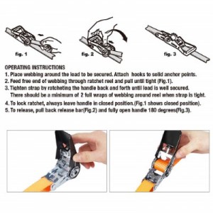 Xstrap 900LBS 1″ 10FT Ratchet Tie Down Straps with Hooks