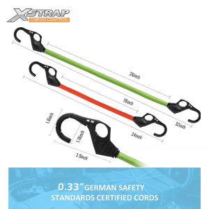 Xstrap 3X Elastic Bungee Cords with Finger Hook